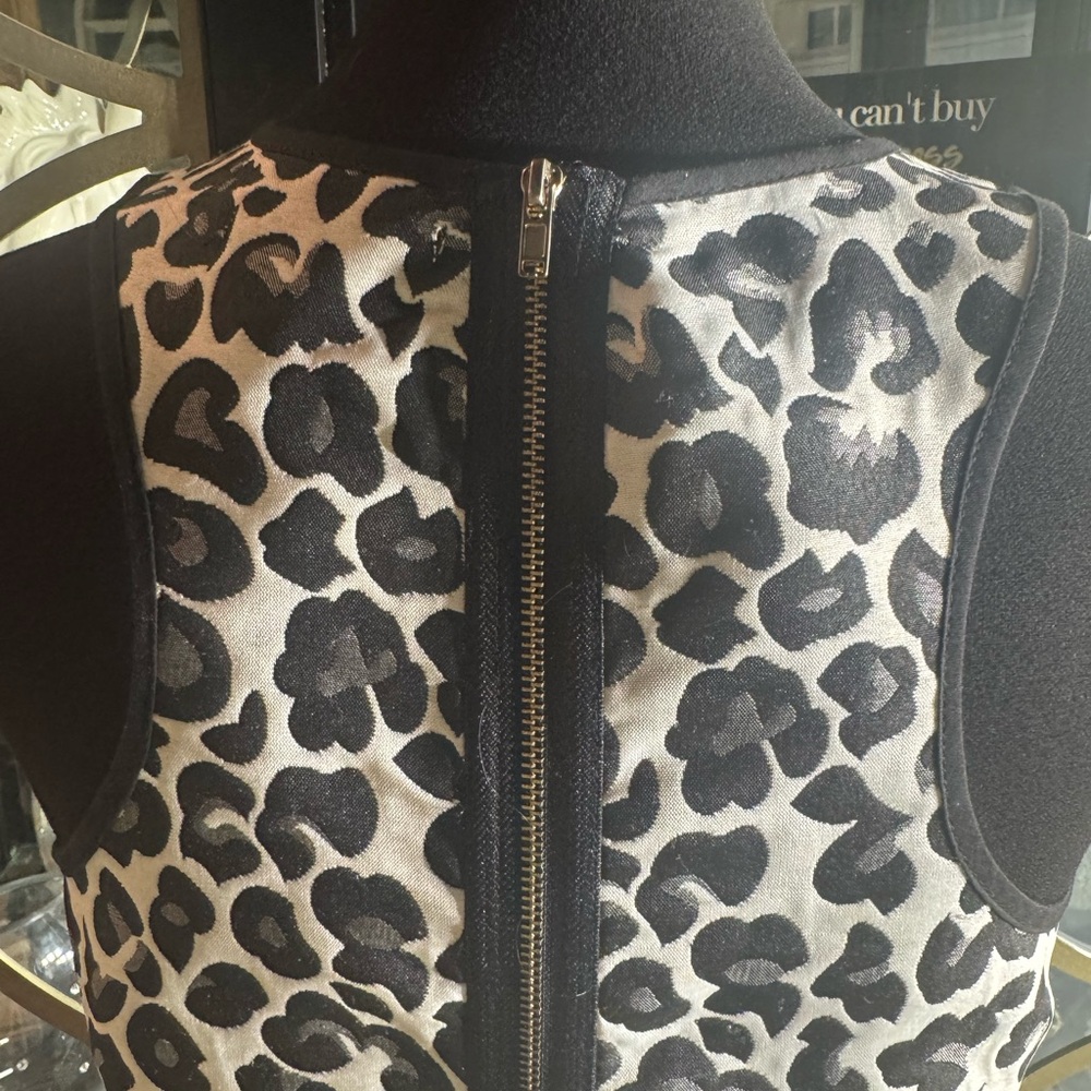 Bar III Black and White Leopard Print Mini Dress - Picture 7 of 8